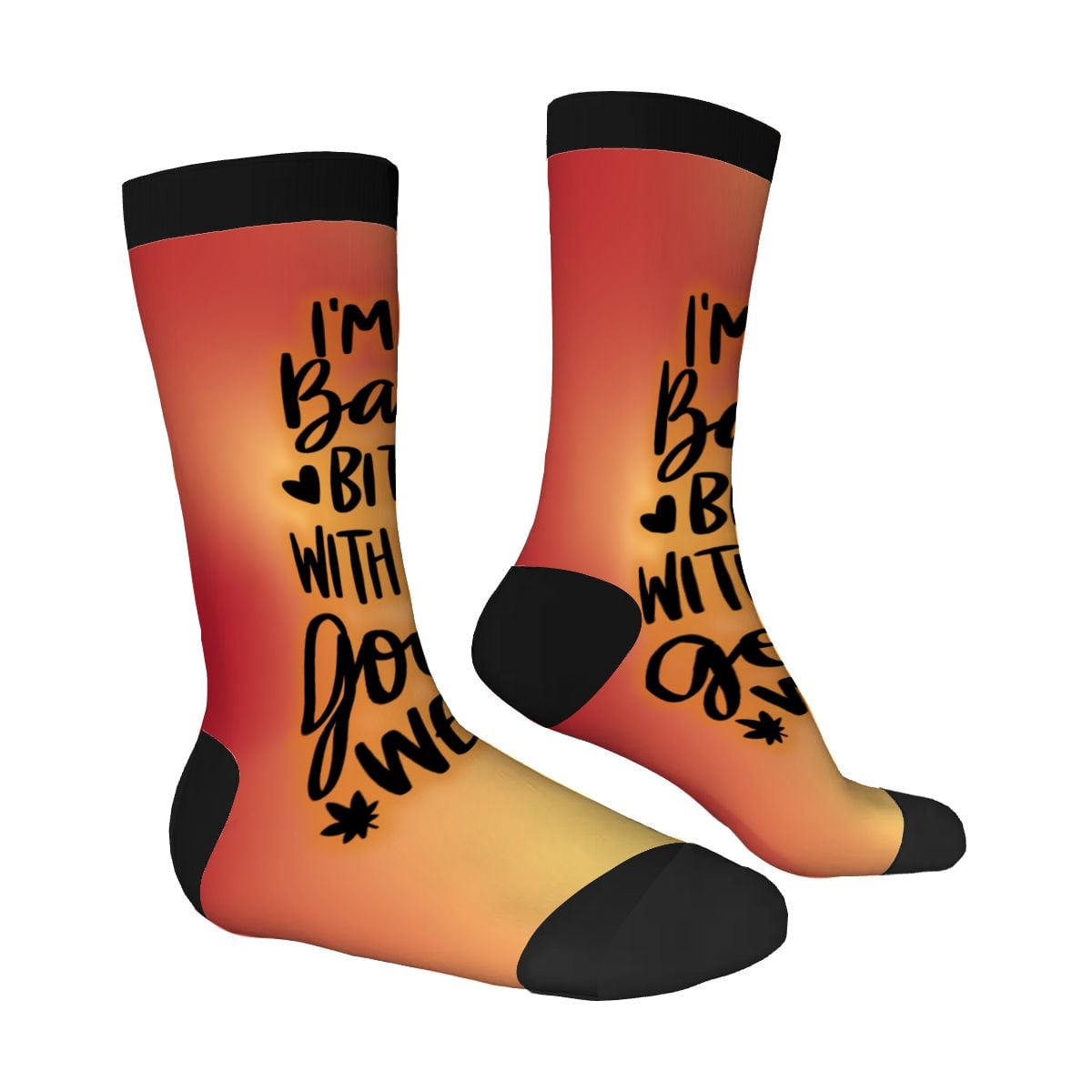 Orange I Am A Bad Crew Socks